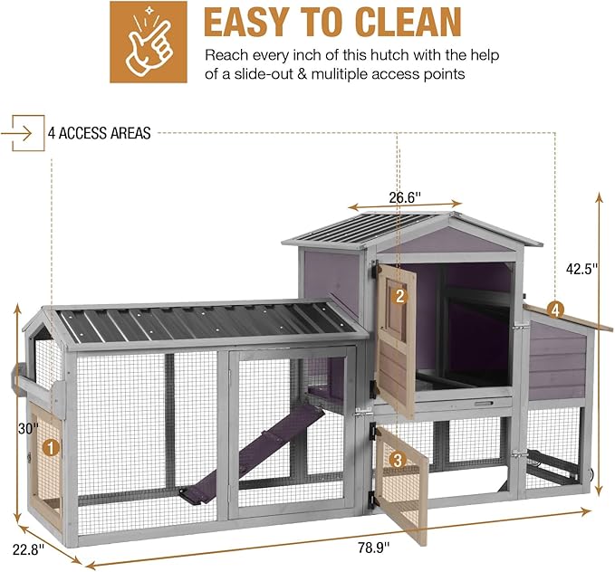 Mobile Chicken Coop with Nesting Box, Outdoor Hen House Poultry Cage with Casters X-Large