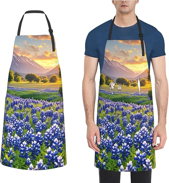 Waterproof Apron Adjustable Bib for Women Men Tractor farm Cooking Aprons Chef Bibs with 2 Pocket
