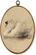zewepri Vintage Swan Wall Art, Wall Art Sketch – 8.6×11.4 Inches High-Density Canvas with Pre-Installed Hook for Easy Hanging, Ideal for Bedroom, Living Room, Study, and a Gift for Art Lovers