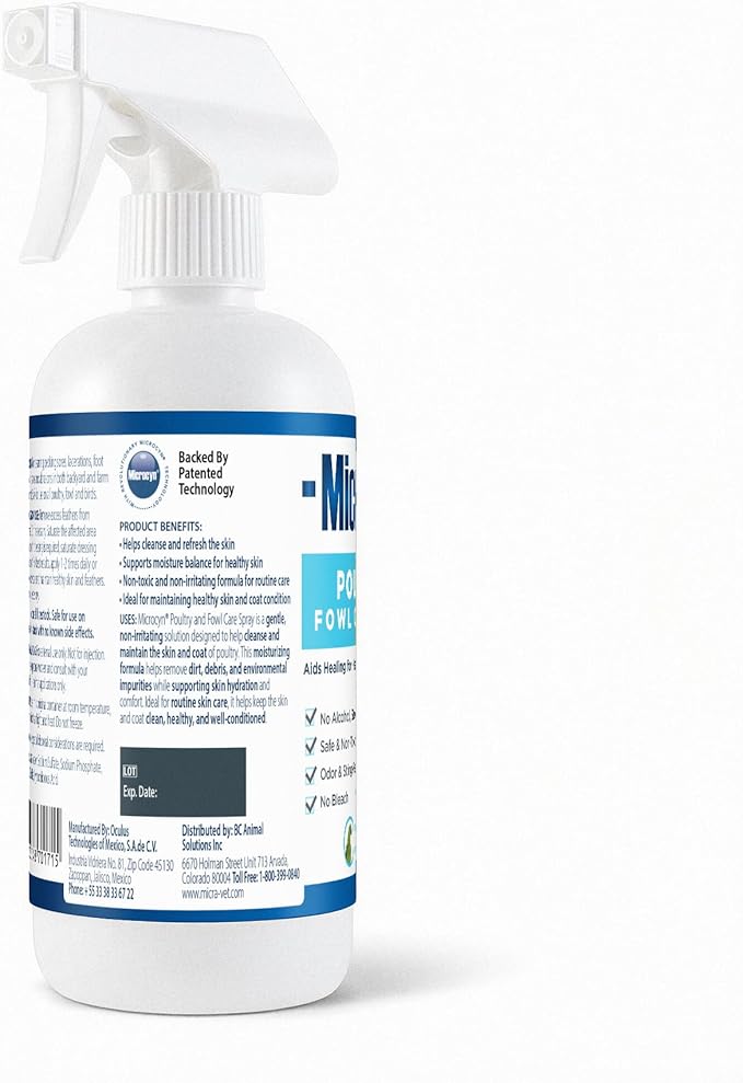 Poultry & Fowl Care Spray for Chickens, Ducks & Livestock – Supports Minor Wound Care & Skin Comfort – Easy-to-Apply Topical Spray – 16 oz