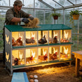 Chicken Nesting Boxes for Chicken Coop Wall-Mountable Chicken Laying Boxes Easy Egg Collection with Ventilated Design, Weatherproof Galvanized Steel Metal Roosting Boxes