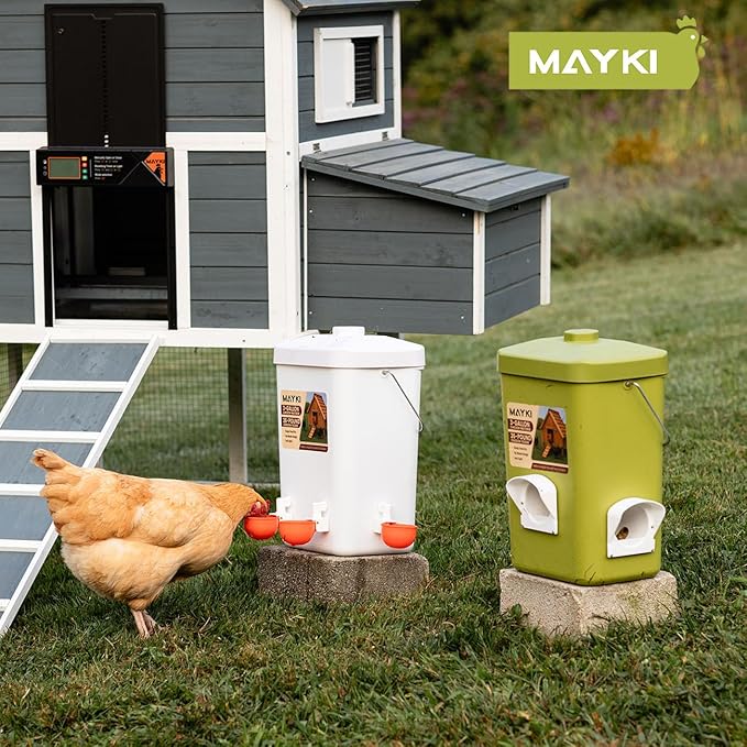 MAYKI Chicken Waterer Nipples, 4-Pack Horizontal Chicken Water Nipples, Leakproof Poultry Watering System for Buckets, Barrels & DIY Setups, for MAYKI Waterer Set, Water-Saving Design