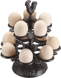 Heavy Duty Cast Iron Egg Holder Countertop - Vintage Egg Holder Stand for Fresh Eggs, Retro Egg Storage Rack, Easter Egg Display Holder for Kitchen & Dining Countertop Decor