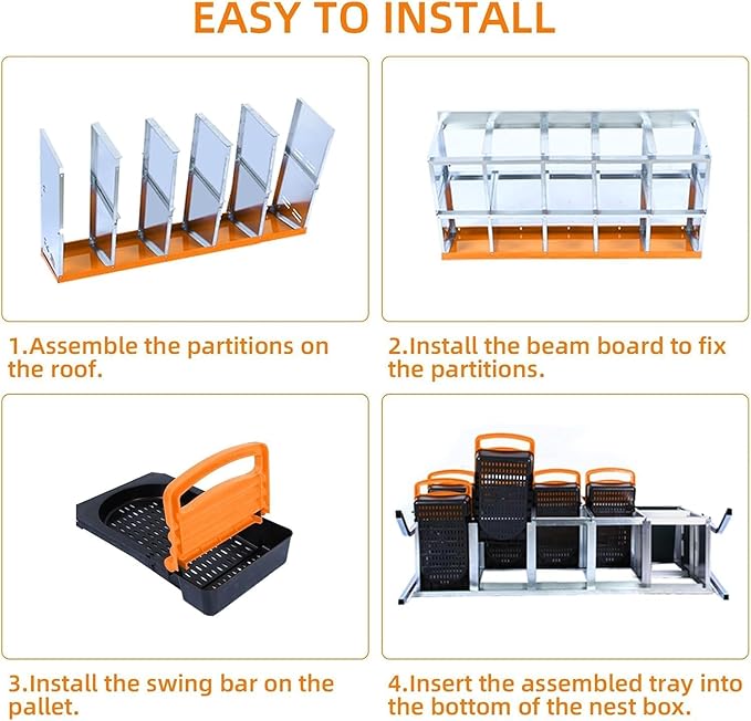 10 Hole Chicken Nesting Boxes - Nesting Boxes Chicken with Roll Away Design & Lid Cover,Easy Egg Collection, Hen Roosting Nest, Durable Poultry Laying Boxes for Hens