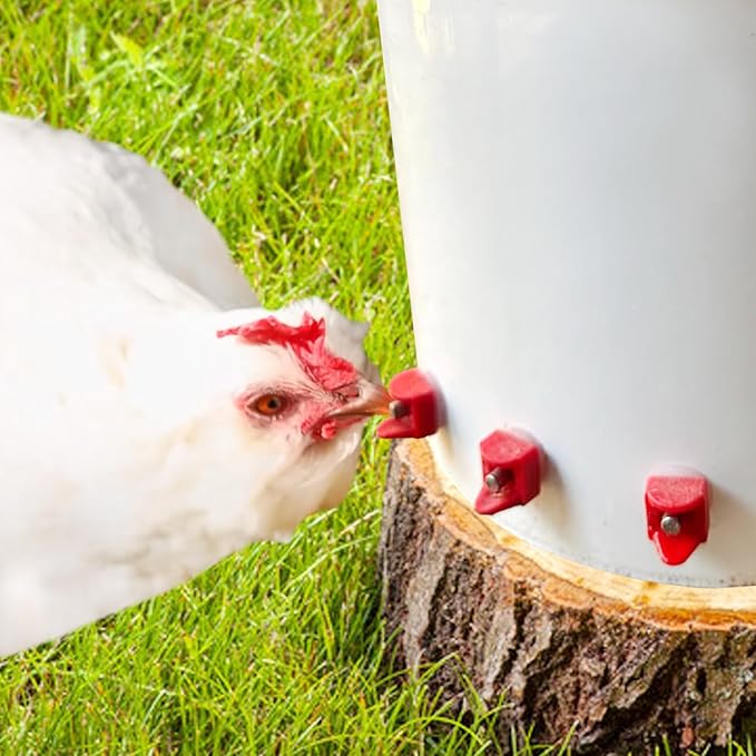 Horizontal Chicken Water Nipples Automatic Poultry Waterer Nipples Kit Drinker with Drill Bit(20)