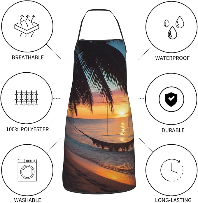 Cute Colorful Dog Paw Printed Unisex Bib Aprons BBQ Cooking Kitchen Aprons for Women Men Chef