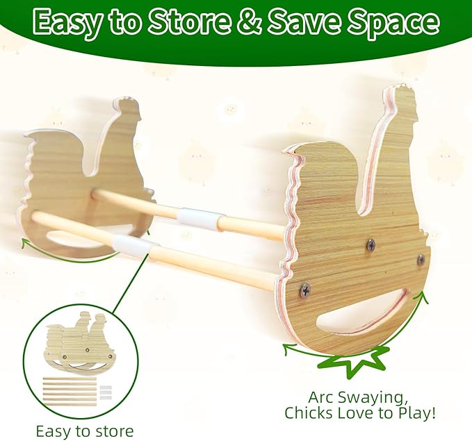 Chicken Perch for Coop Roosting Bar: Chick Toys Stand Pine Wood Rooster Perches for Brooder for Baby Chicks