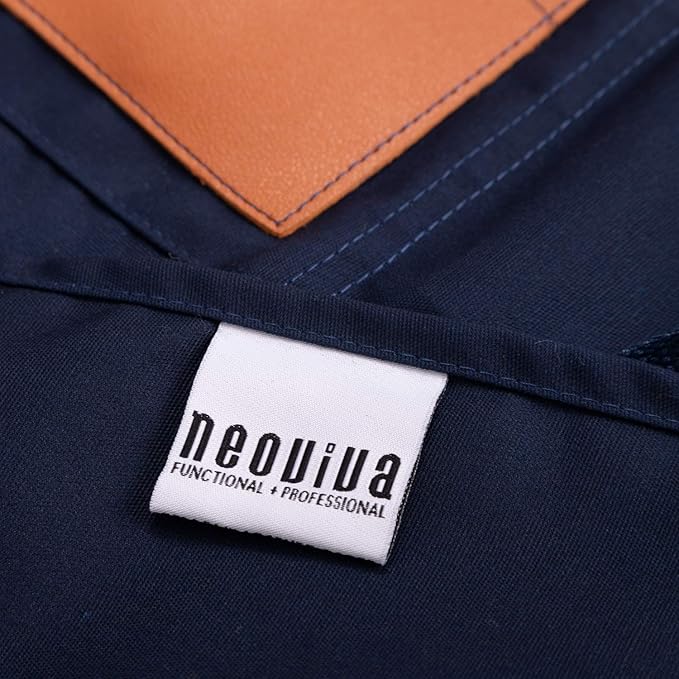 NEOVIVA Canvas Tool Apron for Men and Women with Pockets, Heavy Duty Cross Back Work Apron for Shop BBQ Woodworking