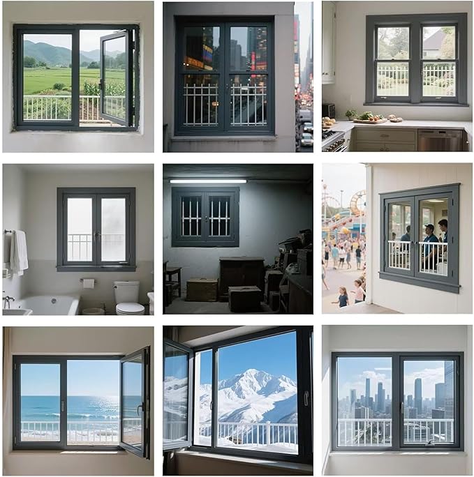 40x25in 36x16in 20x12in Window for Houses, Basement Replacement Windows Aluminum Sliding Window White/Black for Bathroom/Shed/Chicken Coop(Black,24x25in)