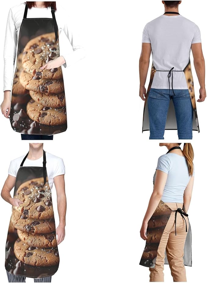 Kitchen Aprons for Men Women Waterproof Apron with 2 Pockets Cool Steampunk Gears Apron Adjustable Bib Aprons