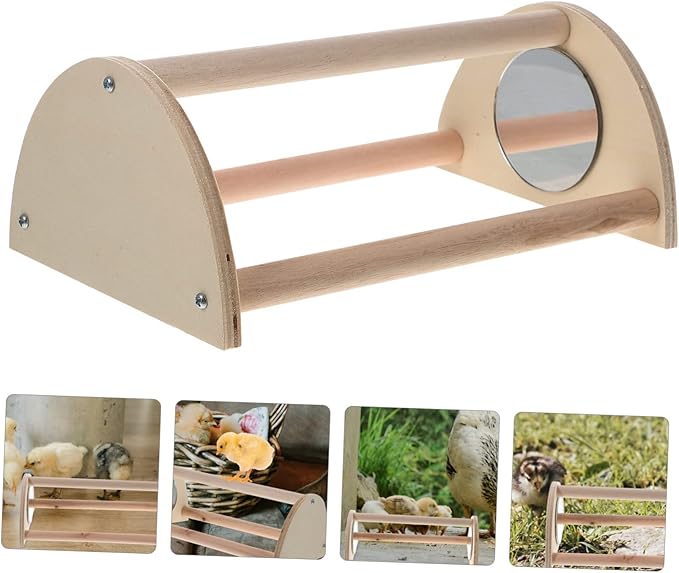 VANZACK 2pcs Wooden Chick Perch Roosting Bar for Chickens Chick Training Stand for Coop and Brooder Comfortable Resting and Playing for Poultry
