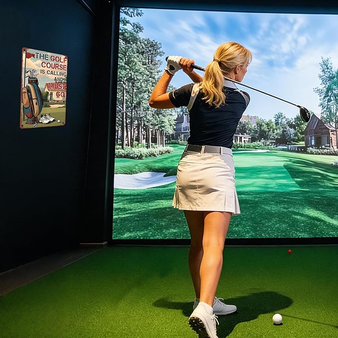 Golf Poster Golf Metal Sign The Golf Course Is Calling And I Must Go Poster Wall Decor Home Garage Bar Restaurant Cafe Bar Pub 12x8 Inch Wall Art Decor