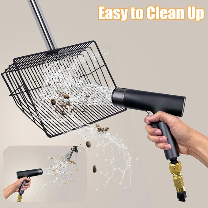 2PCS Chicken Poop Scooper & Rake Set – Adjustable Metal Cleaning Tools (Scooper 45–68", Rake 32–46.5") for Chicken Coop, Yard & Sand – Heavy Duty Stainless Steel Coop Accessories