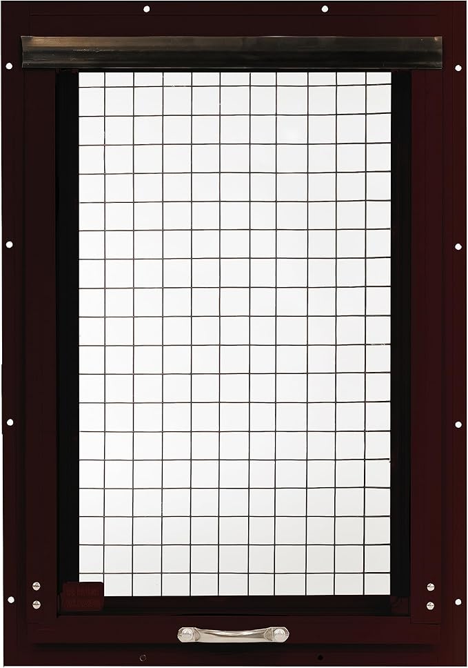 Chicken Coop Window 14" W x 21" H, Flush Mount Tilt Out Brown for Chicken Coops, Sheds, and Playhouses 1 PK (WCC1421BR-BX1)