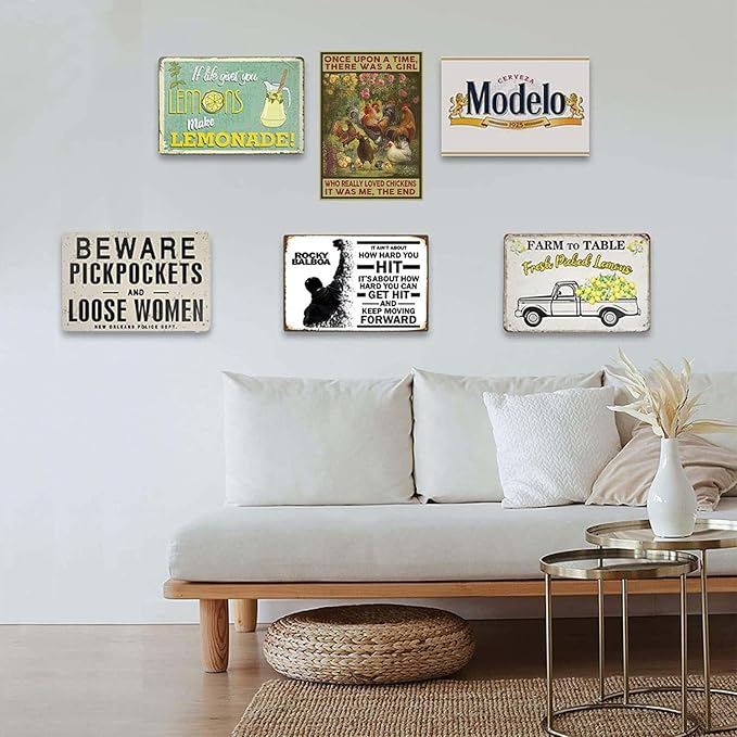 Cusde Once Upon A Time There Was A Girl Who Really Loved Chickens It Was Me The End Poster Metal Tin Sign Vintage Aluminum for Farm Chicken Coop Wall Decor 8x12 Inch