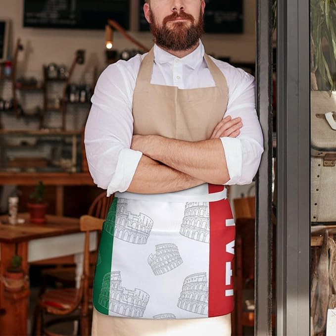 Waterproof Half Waist Apron Kitchen Chef Apron for Cooking Server Waitress