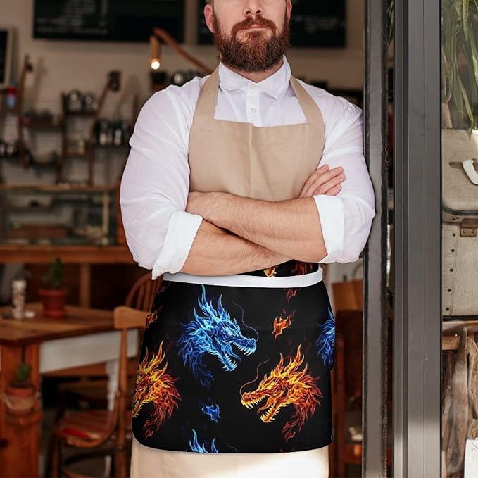 Short 3 Pockets Waist Waiter Waitress Half Apron Waterproof Chef Aprons
