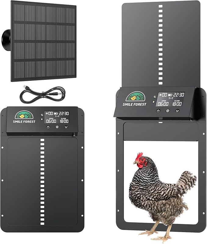 Automatic Chicken Coop Door, Automatic Chicken Door with Timer & Light Sensor