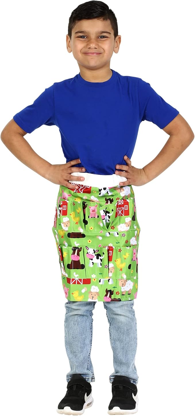 Plum Hill Kids Chicken Egg Collecting Apron with Pockets