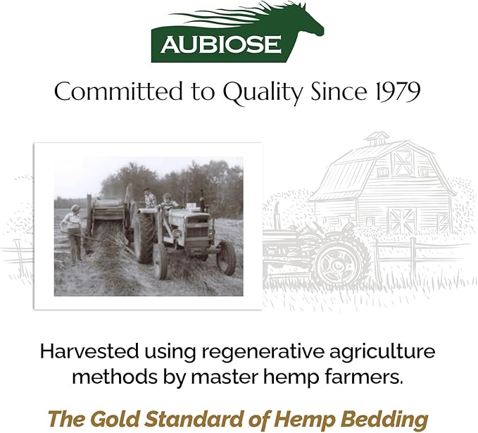 AubiChick High Grade French Hemp Bedding, 44lb (400L) Jumbo Bulk Bag for Chickens, Ultra Absorbent, Designed for Chicken Coop Bedding and Comfort of Birds, Poultry, Hairless Pets, Easy Manure Removal