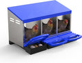 Chicken Nesting Boxes with Cleanable Pull-Out Trays - 3 Hole Metal Rollaway Nest Box for Laying Hens, Wall Mount or Placed Design for Easy Egg Collection & Cleaning