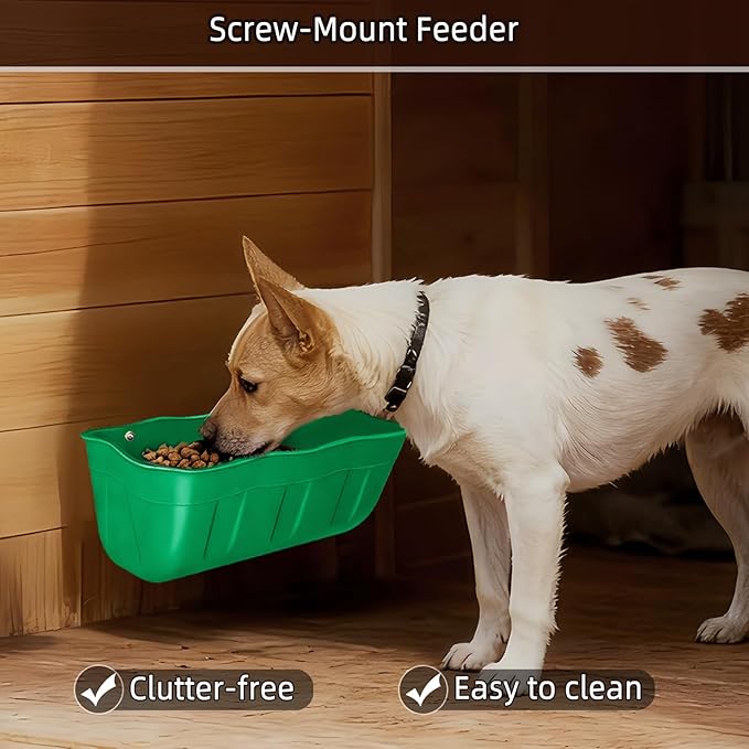 Chicken Feeder Waterer,Hanging Goat Feeders,Feed Trough 3.5 Quart 3 Pack,Hanging Fence Feed Trough for Poultry Livestock,Green