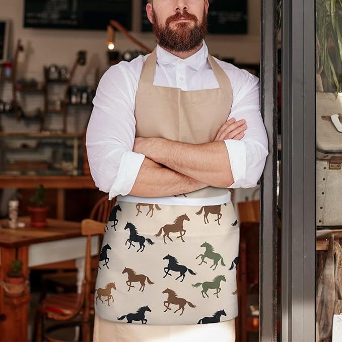 Short 3 Pockets Waist Waiter Waitress Half Apron Waterproof Chef Aprons