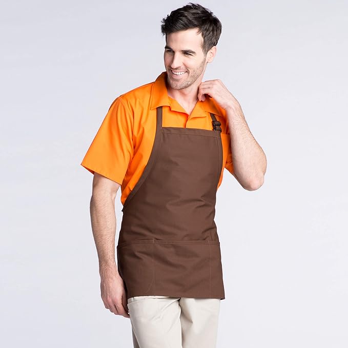 Uncommon Threads Unisex Adjustable 3 Pocket Restaurant Bib Apron