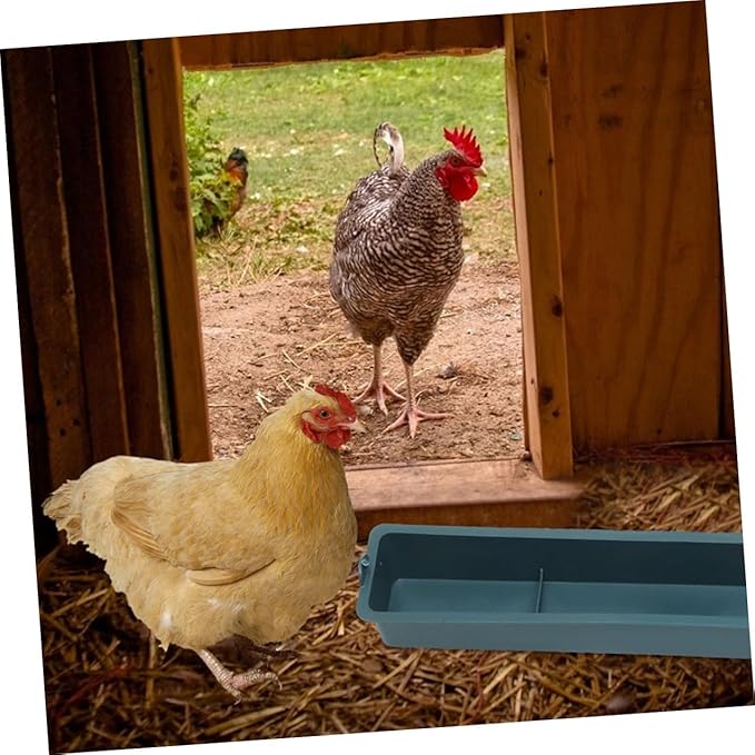 TOYANDONA 2pcs Hanging Chicken Feeder with Anti-Spill Design, Thickened Plastic Rectangular Feed Trough for Poultry, Suitable for Chickens, Ducks, Pigeons, and Parakeet Cage Feeding