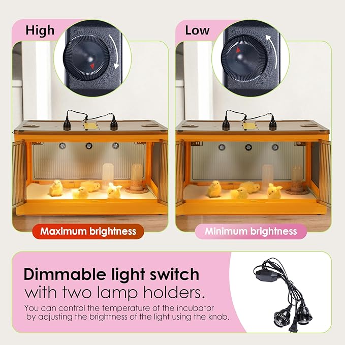 142L Chicken Brooder Box for Chicks Kit with Heater Chicks Warmer Brooder Plate Ducks Tent Pen Thermometer for 30 Ducks Bedding Indoor Quail Brooder (142L)