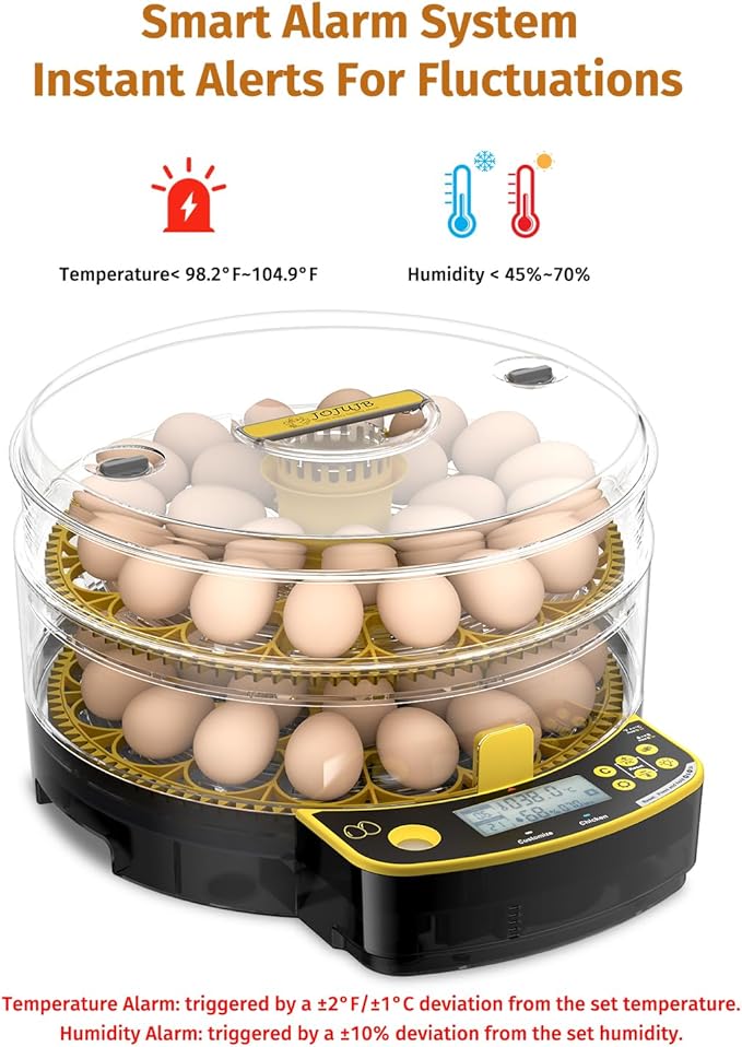 Egg Incubators for Hatching Eggs, Double-Layer 48 Egg Incubator with Temperature and Humidity Control, Egg Candler, Automatic Egg Turner, Clear Window Incubator for Chicks Duck Quail Eggs