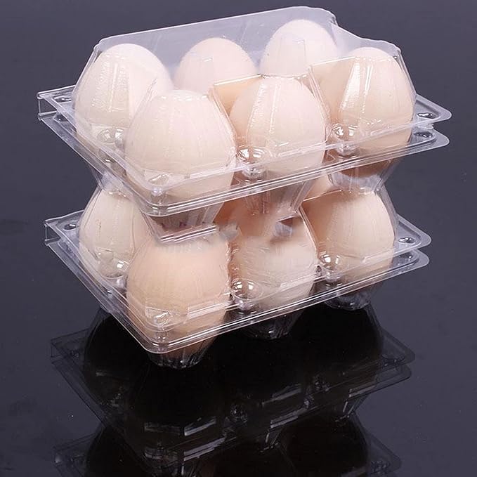 HOIGON 120 Pack Egg Cartons 6 Count, Stackable Half Dozen Egg Carton Bulk for Kitchen, Refrigerator, Market, Farm Storing, Groceries