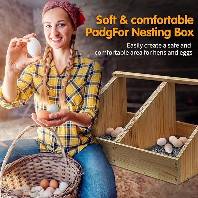 6 Pcs Chicken Nesting Pads, Washable Nesting Box Liners for Chicken Coop, Reusable Plastic Nest Box Pads, Chicken Laying Mats, Chicken Coop Accessories 12×12 inch