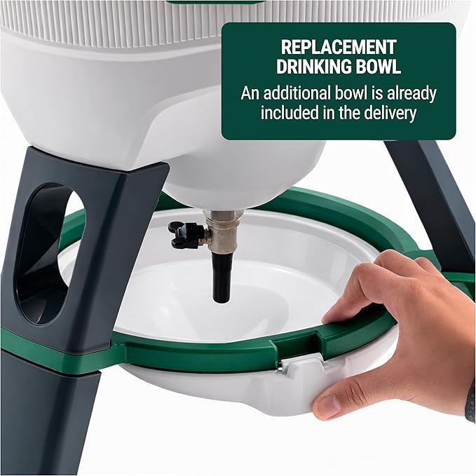 Hatching Time Automatic Poultry Drinker 6 Gallon 22.7 L – Gravity-Fed Chicken Waterer for Coop – UV-Stabilized Plastic Chicken Water Feeder – Easy-Clean, Top-Fill Water Dispenser for Chickens & Ducks