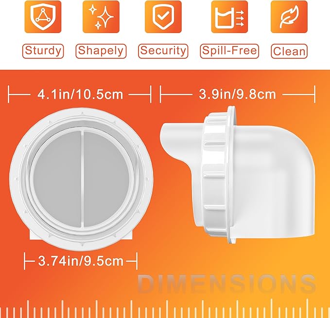 Chicken Feeders No Waste, DIY Automatic Poultry Feeder 6 Ports 1 Hole Saw with Covers Gravity Feed Kit for Buckets Barrels Bins Troughs