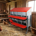 Chicken Nesting Boxes with Cleanable Pull-Out Trays - 8 Hole Metal Rollaway Nest Box for Laying Hens, Wall Mount or Placed Design for Easy Egg Collection & Cleaning