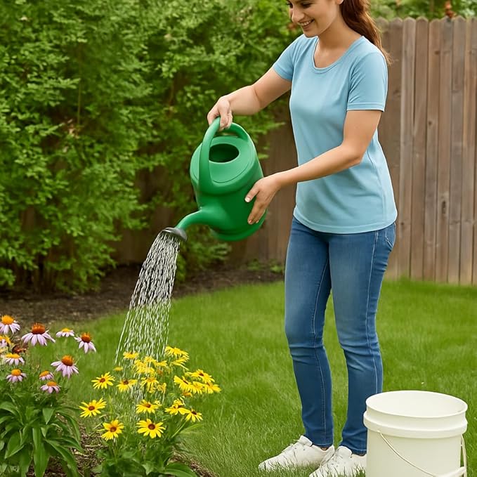 2-Gallon Plastic Utility Bucket with Comfort Grip Handle – Durable Round Pail for Cleaning, Gardening, Mixing & Storage, Lightweight White (1 Pack)