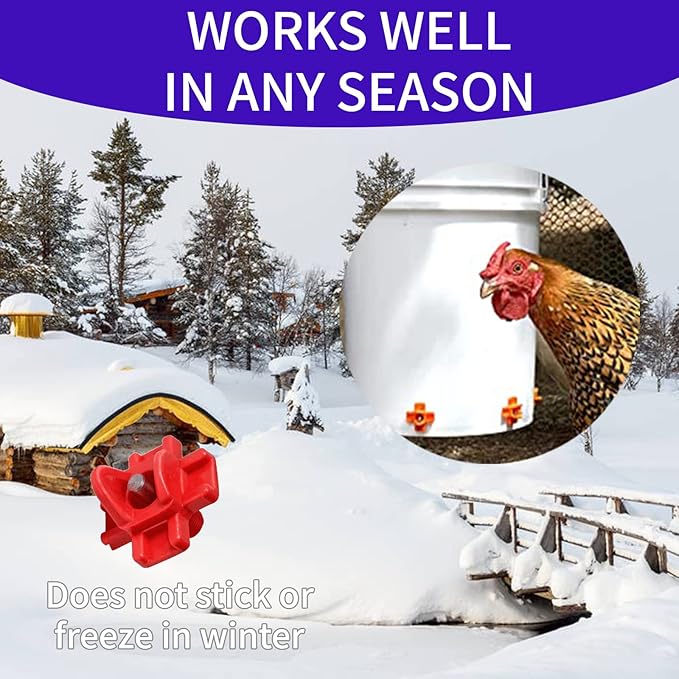 6Pack Horizontal Automatic Poultry Nipples - Easy Install Chicken Quail Duck Watering System