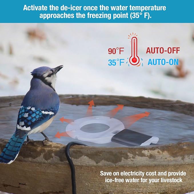 150W Chicken Waterer Heater, Aluminum Utility De-Icer for Farm & Livestock, Non-Conductive and Anti-Rust Heated Chicken Waterer, Bird Bath Heater Livestock Water Heater for Multiple Using