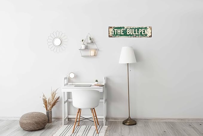 Vintage Tin The Bullpen Sign Retro Metal Sign Suitable For Home Street Shop Garage Bar Farm Garden - Multi-Purpose Metal Sign For Indoor/Outdoor Use Plaque 4x16 Inch