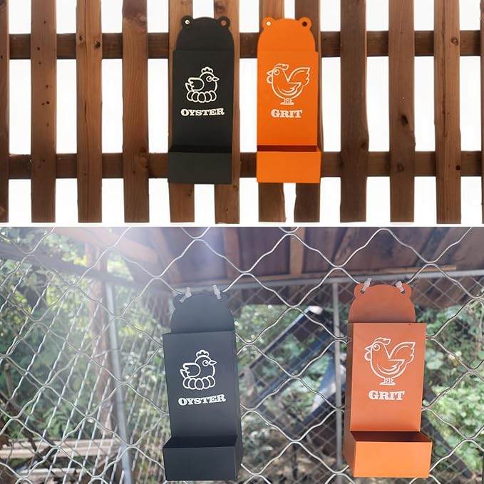 Chicken Oyster Shell Feeder and Grit Feeder Metal Chicken Feeder Chicken coop Accessories Automatic Chicken Feeder