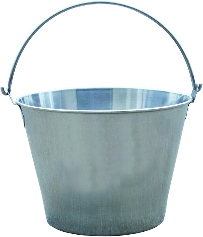 Little Giant® Stainless Steel Dairy Pail | Galvanized Metal Utility Bucket with Handle for Gardening & Farming | Cow Pail | 9 Quart