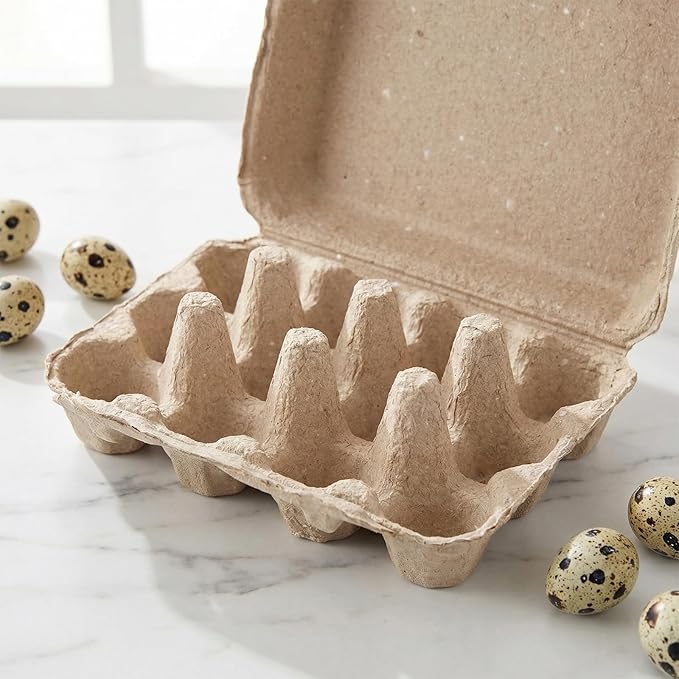 30 Pack Quail Egg Pulp Cartons, 12 Count 3x4 Dozen Quail Egg Cartons Holder Container for Home Kitchen and Farmhouse, 9 x 5.3 x 1.6 inch