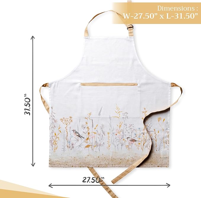 Maison d' Hermine 100% Cotton Apron for women with Pocket Kitchen Chef Apron for Men Cooking Easter Decorations