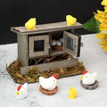Miniature Chicken Coop Set - 13-Piece Farm Decor Kit with Hens, Chicks, Eggs & Nests for Fairy Gardens, DIY Mini Landscapes & Party Decor