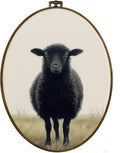 dvhdajed Vintage Black Sheep Oval Wall Art Decor, Easter Farmhouse Sheep Framed Canvas Art,Gifts for Sheeps Lovers Women, Cottagecore Sheeps Oval Wall Hanging Decor for Nursery Bedroom, 8.7x11.3