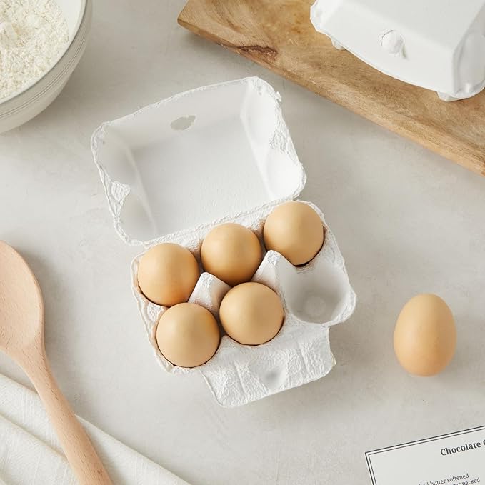 Juvale Half Dozen Egg Cartons - Pack of 20 Reusable Compressed Pulp Egg Cartons for Crafts & Markets - White, Half Dozen
