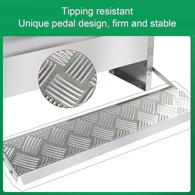 Automatic Chicken Feeder, Large Metal Poultry Feeder with Chicken Feeders No Waste Auto Food Dispenser for Chickens Capacity Coop Accessories Food for Laying Hens