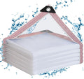 Clear Tarps Heavy Duty Waterproof 7x10FT,Clear Plastic Tarp with Grommets,Transparent PVC Vinyl Tarpaulin for Outdoor,Plant,Garden,Chicken Coop,Patio,Cat Litter