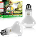 LUCKY HERP New Upgrade 50W Reptile Heat Lamp Bulb (3rd Gen, Safer), Amphibian Basking Spot Light Bulb, UVA Reptile Daylight Bulb for Turtle, Bearded Dragon, Lizard Heating Use (2 Pack)